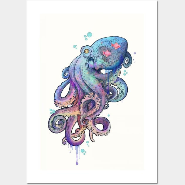 Octopus rainbow Wall Art by JetQuasar